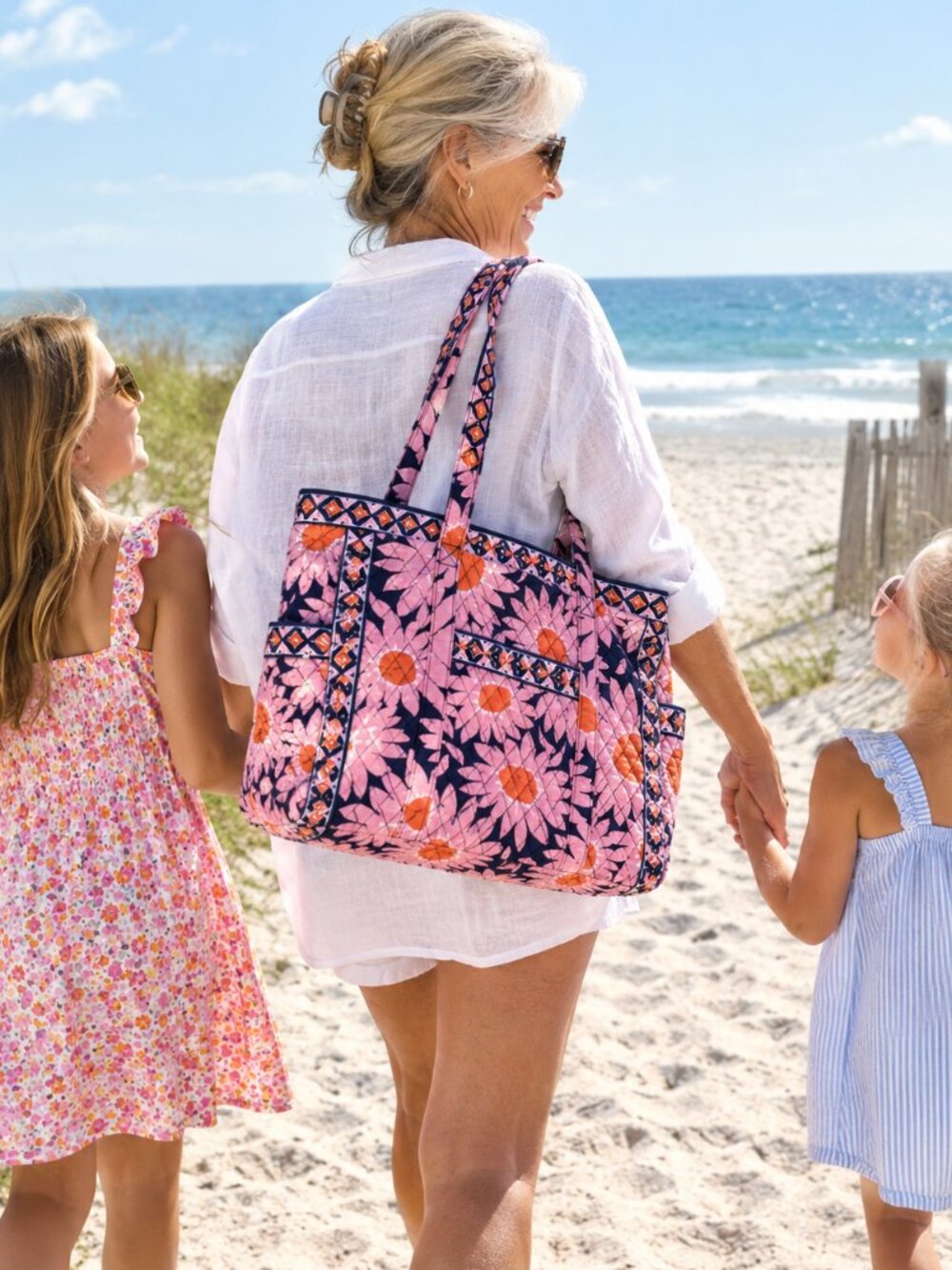 Vera Bradley Quilted Get Carried Away XL Tote Bag - 'Loves Me' (Retired) - Pink